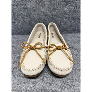 Minnetonka Off White Leather Moccasins - size 11